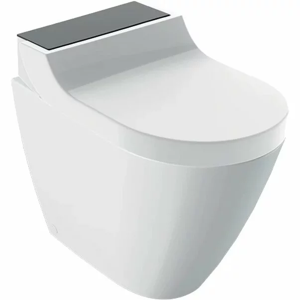 Vase wc statative - Vas wc pe pardoseala Geberit Aquaclean Tuma Comfort negru cu functie de bideu electric