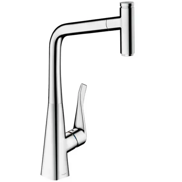 Baterii cu dus extractabil - Baterie bucatarie cu dus extractibil Hansgrohe Metris M71 320 Eco cu 1 jet 14786000