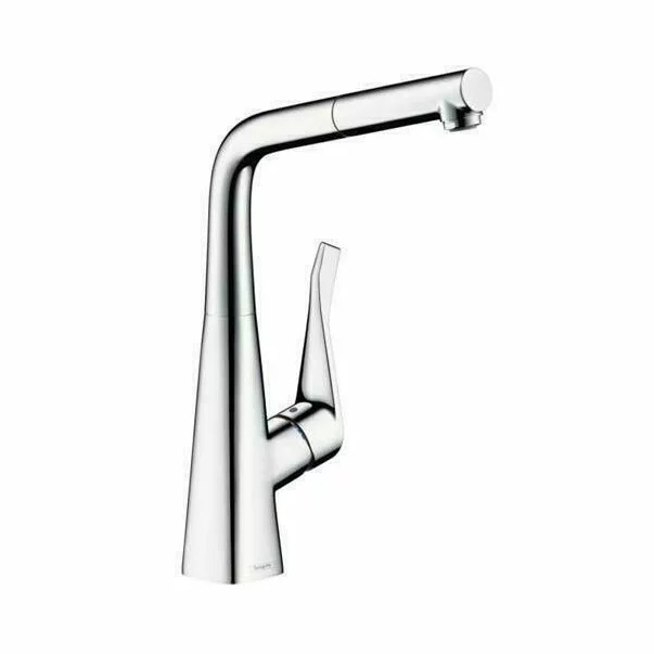 Baterii cu dus extractabil - Baterie bucatarie cu dus extractibil Hansgrohe Metris M71 crom 1 functie