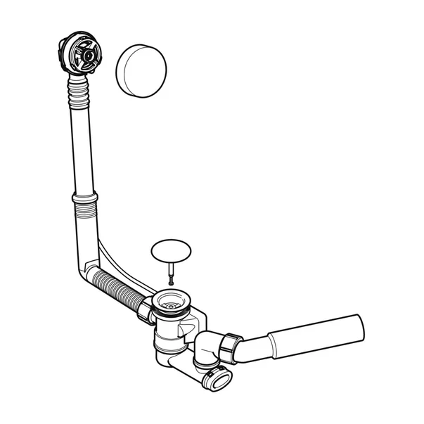 Sifon cu preaplin si ventil Geberit pentru cada crom [4]