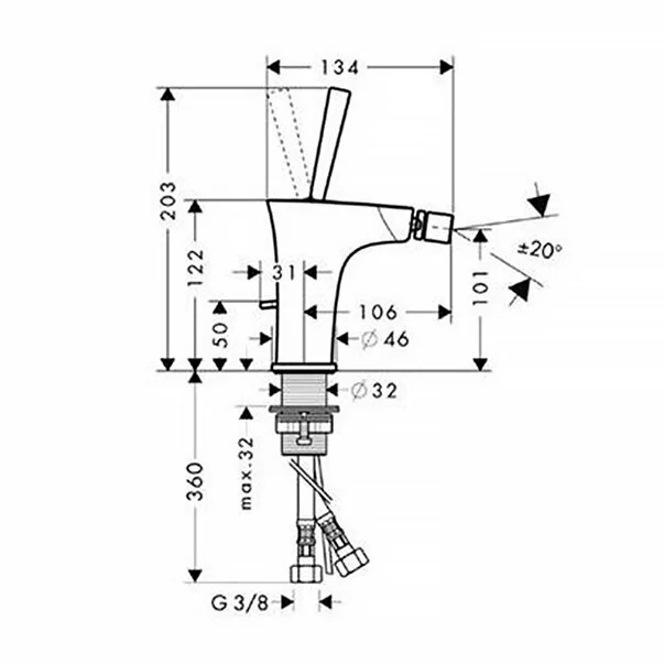 Baterie bideu Hansgrohe PuraVida crom lucios [2]