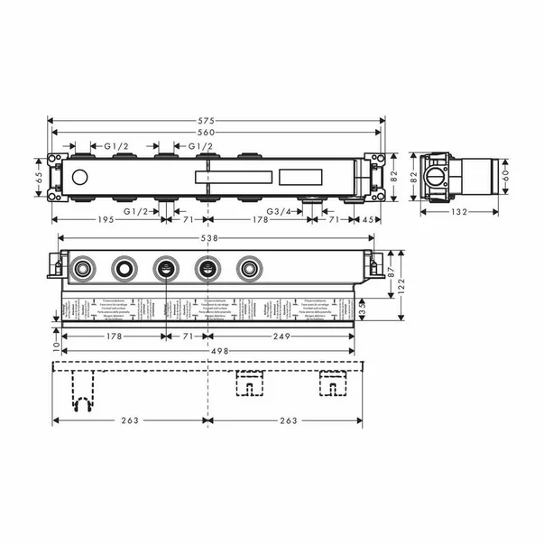 Corp incastrat pentru baterie Hansgrohe RainSelect cu 3 functii [2]