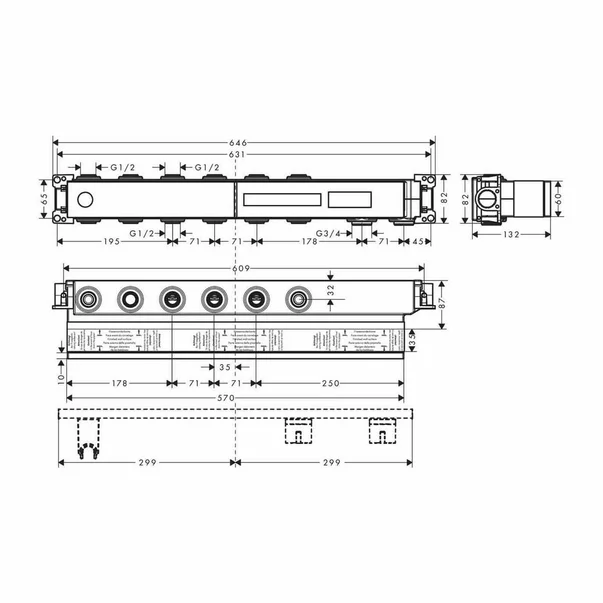 Corp incastrat pentru baterie Hansgrohe RainSelect cu 4 functii [2]