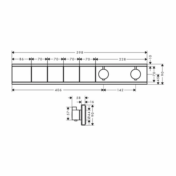 Baterie cada - dus incastrata Hansgrohe RainSelect termostatata negru mat 4 functii [3]