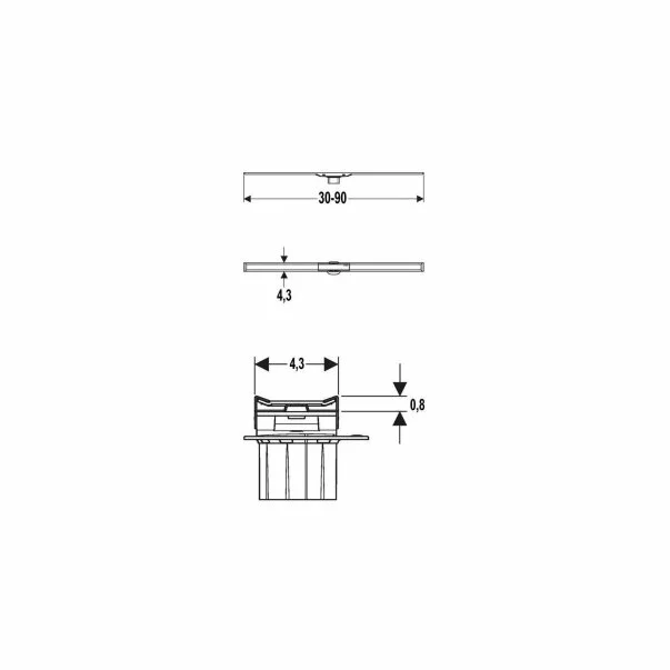 Set rigola pentru dus Geberit CleanLine 65-90 mm plus capac 30-90 cm metal periat cu margine neagra [4]