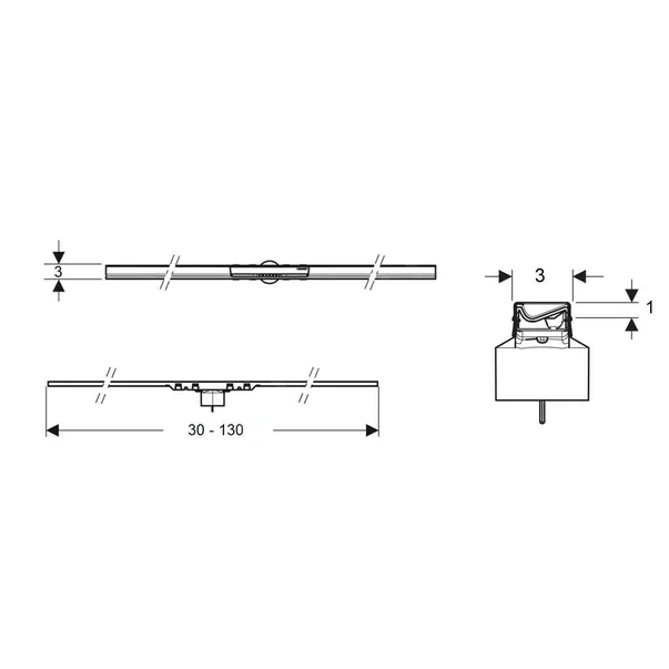 Capac Geberit CleanLine 130 cm negru periat [3]