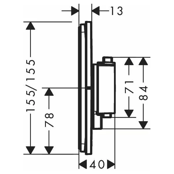 Baterie dus termostatata incastrata Hansgrohe ShowerSelect Comfort E 1 functie 1 functie [2]