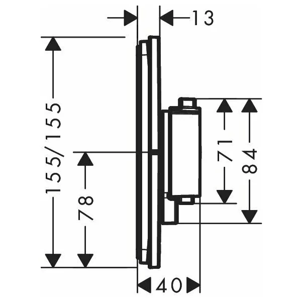 Baterie dus termostatata incastrata bronz periat Hansgrohe ShowerSelect Comfort E 1 functie [2]