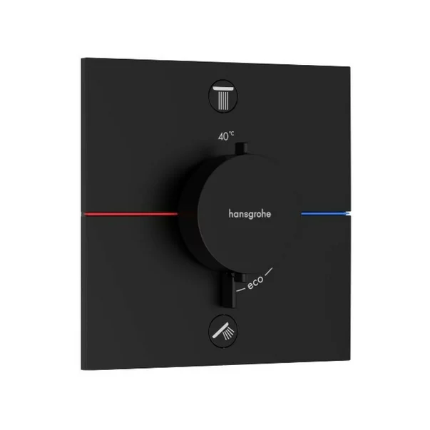 Baterii baie - Baterie dus termostatata incastrata negru mat Hansgrohe ShowerSelect Comfort E 2 functii