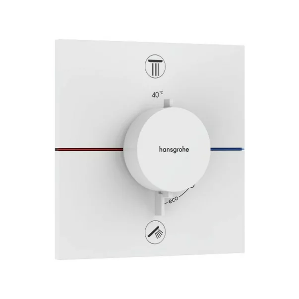 Baterii baie - Baterie dus termostatata incastrata alb mat Hansgrohe ShowerSelect Comfort E 2 functii