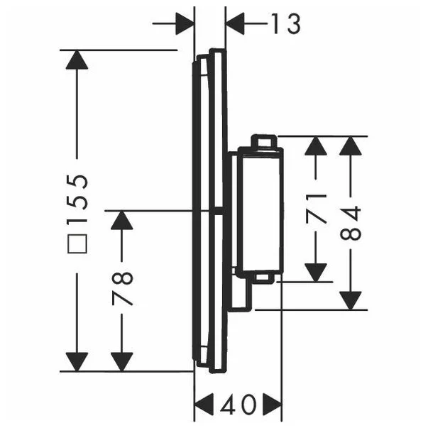 Baterie dus termostatata incastrata Hansgrohe ShowerSelect Comfort E 1 functie si iesire suplimentara [2]