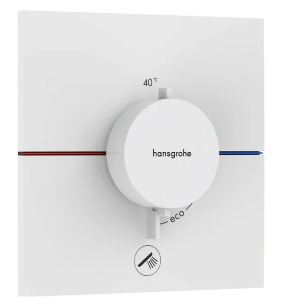 Baterii baie - Baterie dus termostatata incastrata alb mat Hansgrohe ShowerSelect Comfort E 1 functie si iesire suplimentara