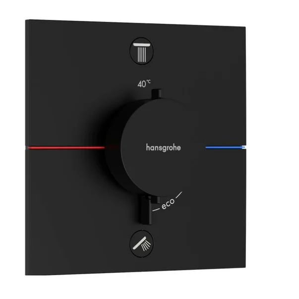 Baterii baie - Baterie dus termostatata incastrata negru mat Hansgrohe ShowerSelect Comfort E 2 functii EN1717