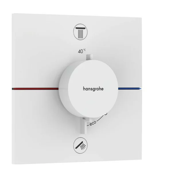 Baterii baie - Baterie dus termostatata incastrata alb mat Hansgrohe ShowerSelect Comfort E 2 functii EN1717