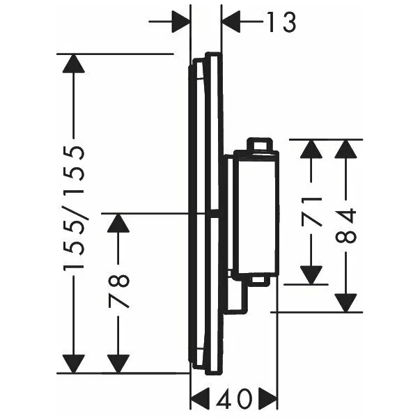 Baterie dus termostatata incastrata bronz periat Hansgrohe ShowerSelect Comfort Q 1 functie [2]