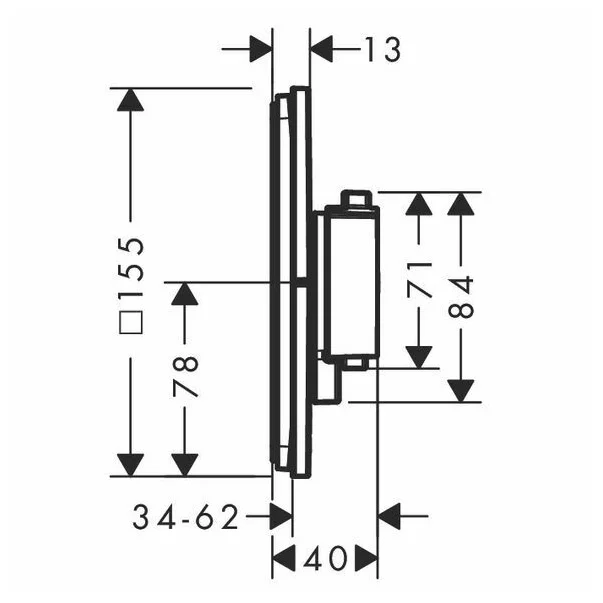 Baterie dus termostatata incastrata crom periat Hansgrohe ShowerSelect Comfort Q 1 functie [2]