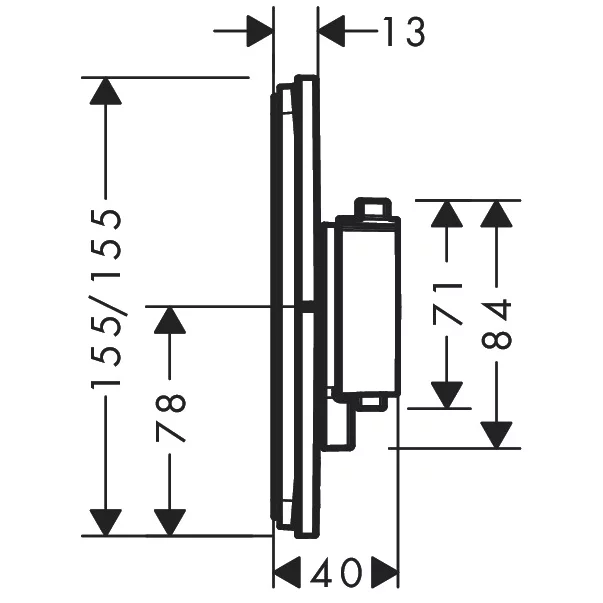 Baterie dus termostatata incastrata negru mat Hansgrohe ShowerSelect Comfort Q 1 functie [2]