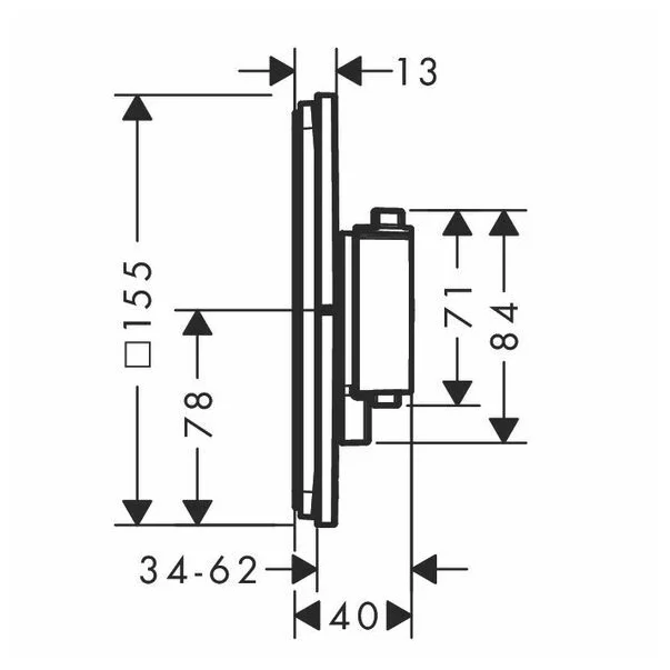 Baterie dus termostatata incastrata bronz periat Hansgrohe ShowerSelect Comfort Q 2 functii [2]