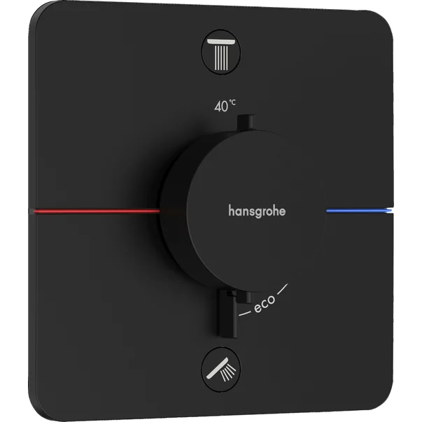 Baterii baie - Baterie dus termostatata incastrata negru mat Hansgrohe ShowerSelect Comfort Q 2 functii