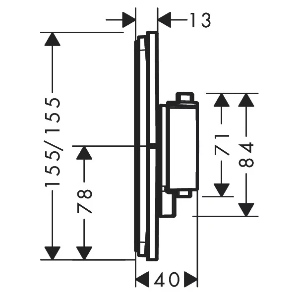 Baterie dus termostatata incastrata Hansgrohe ShowerSelect Comfort Q  2 functii EN1717 [2]