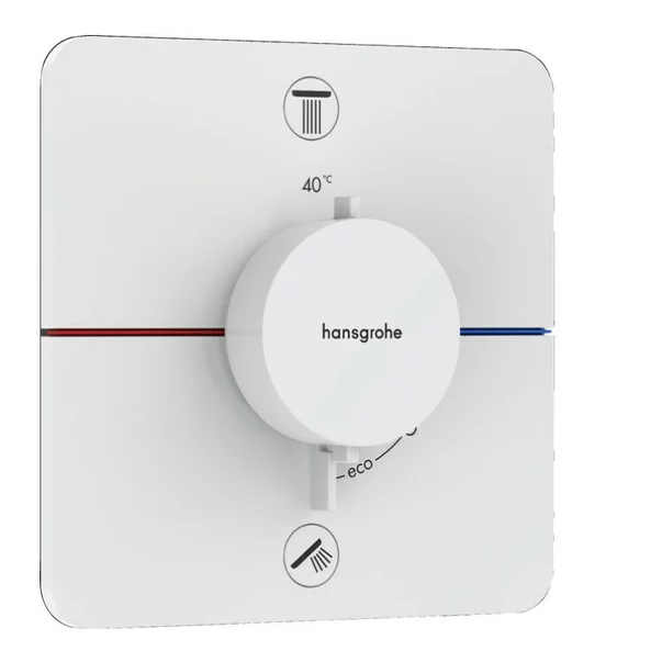 Baterii baie - Baterie dus termostatata incastrata alb mat Hansgrohe ShowerSelect Comfort Q  2 functii EN1717