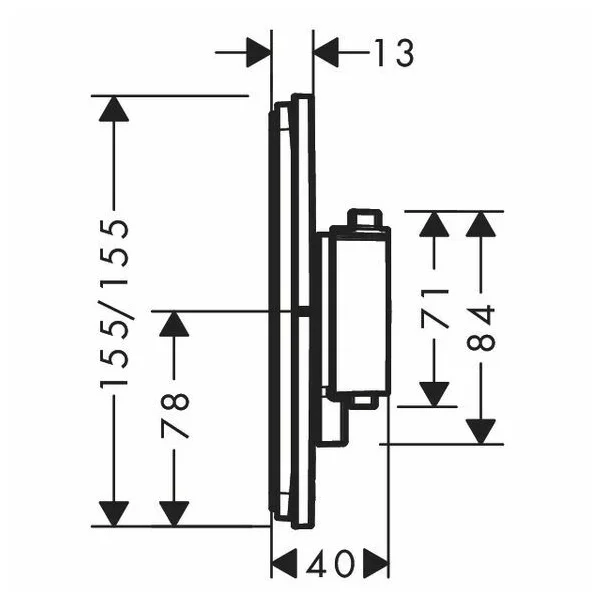 Baterie dus termostatata incastrata Hansgrohe ShowerSelect Comfort Q [2]