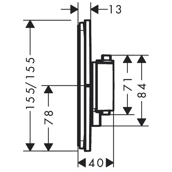 Baterie dus termostatata incastrata bronz periat Hansgrohe ShowerSelect Comfort Q 1 functie si iesire suplimentara [2]