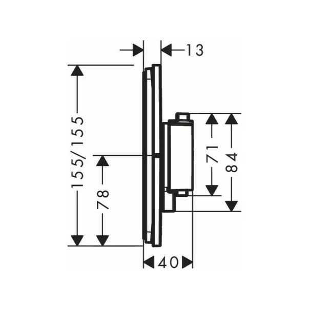 Baterie dus termostatata incastrata crom periat Hansgrohe ShowerSelect Comfort Q 1 functie si iesire suplimentara [2]