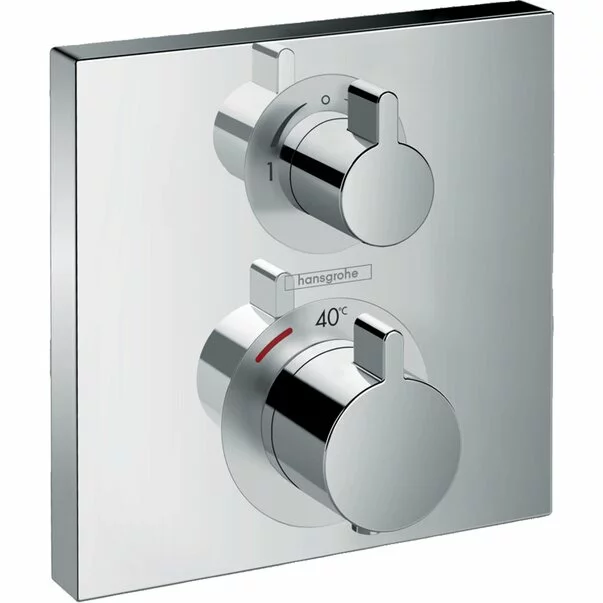 Baterie dus termostatata Hansgrohe Ecostat Square cu montaj incastrat 2 functii si iBox inclus [2]