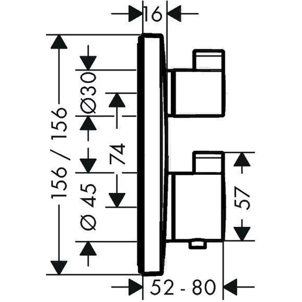 Baterie dus termostatata incastrata antracit matHansgrohe Ecostat [2]