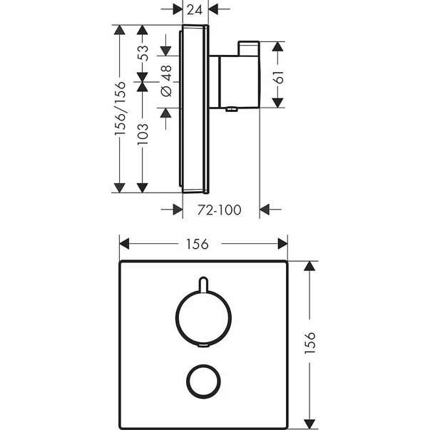 Baterie dus incastrata Hansgrohe ShowerSelect 1 functie [2]