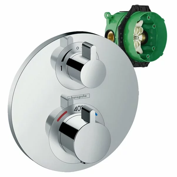 Baterii baie - Baterie dus termostatata Hansgrohe Ecostat S doua functii crom si iBox inclus