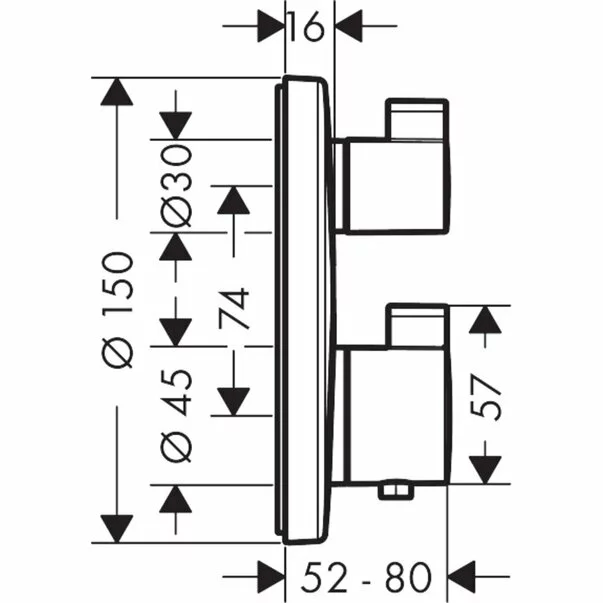 Baterie dus termostatata Hansgrohe Ecostat S doua functii crom si iBox inclus [5]