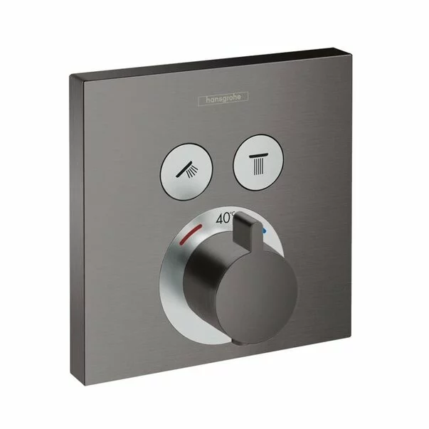 Baterii baie - Baterie dus incastrata Hansgrohe ShowerSelect negru - crom periat 2 functii