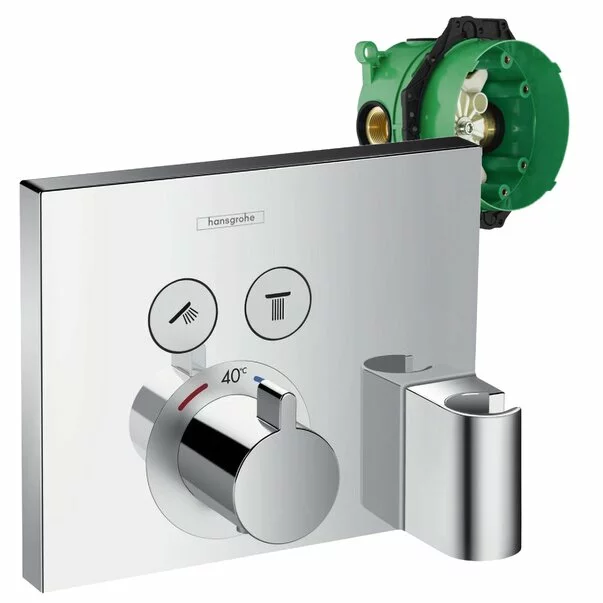 Baterii baie - Baterie dus incastrata Hansgrohe ShowerSelect cu 2 functii si porter crom lucios plus iBox