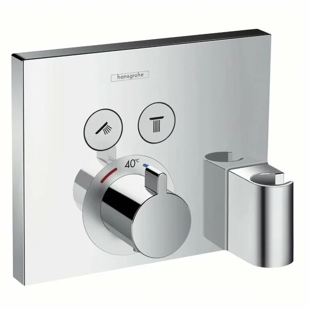 Baterie dus incastrata Hansgrohe ShowerSelect cu 2 functii si porter crom lucios plus iBox [4]