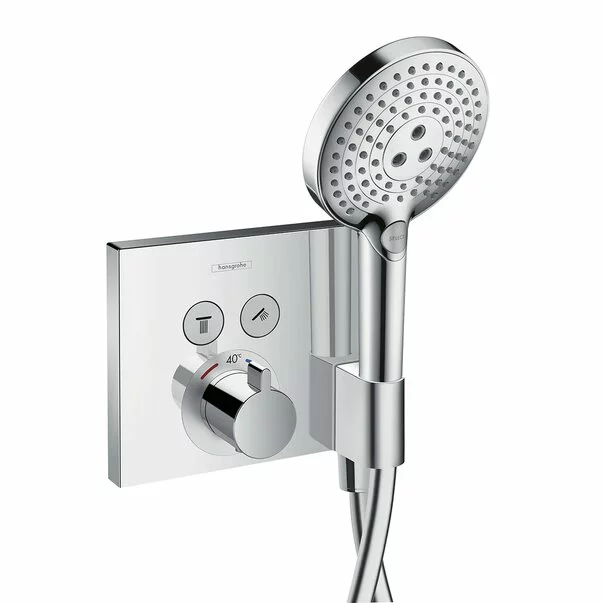 Baterie dus incastrata Hansgrohe ShowerSelect cu 2 functii si porter crom lucios plus iBox [5]