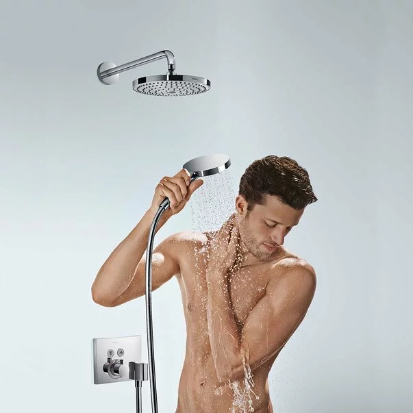 Baterie dus incastrata Hansgrohe ShowerSelect cu 2 functii si porter crom lucios plus iBox [6]