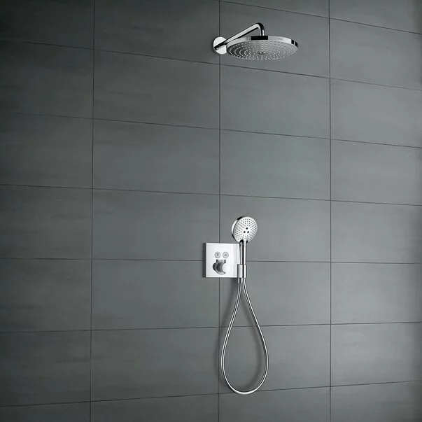 Baterie dus incastrata Hansgrohe ShowerSelect cu 2 functii si porter crom lucios plus iBox [7]
