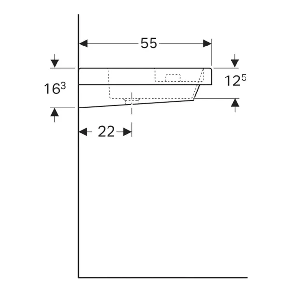 Lavoar pentru copii Geberit Bambini cu bazin lateral pentru spuma 60 cm [3]