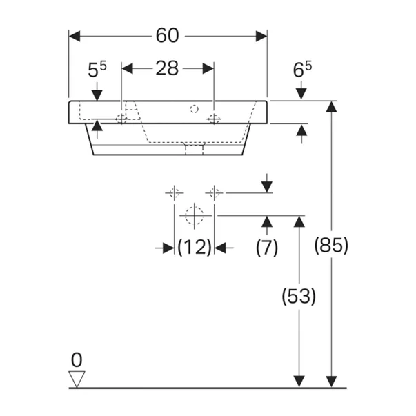 Lavoar pentru copii Geberit Bambini cu bazin lateral pentru spuma 60 cm [6]