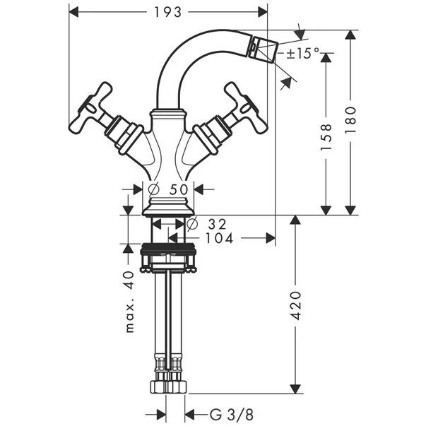 Baterie bideu Hansgrohe Axor Montreux [2]