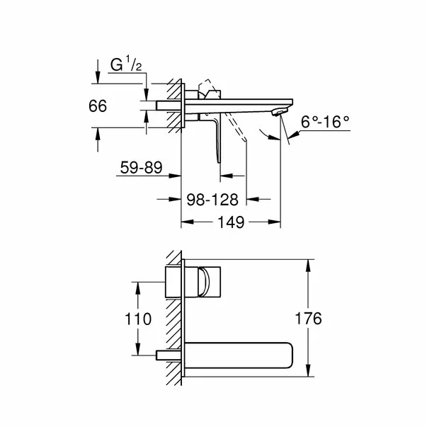 Baterie lavoar incastrata Grohe Lineare crom lucios [2]