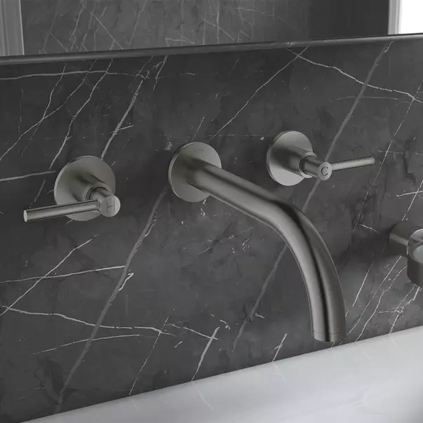 Baterie lavoar incastrata Grohe Atrio antracit periat Hard Graphite 3 elemente [1]