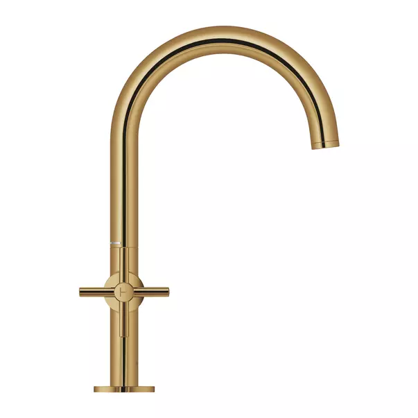 Baterie lavoar cu manere cruce Grohe Atrio L dubla comanda auriu lucios Cool Sunrise [2]