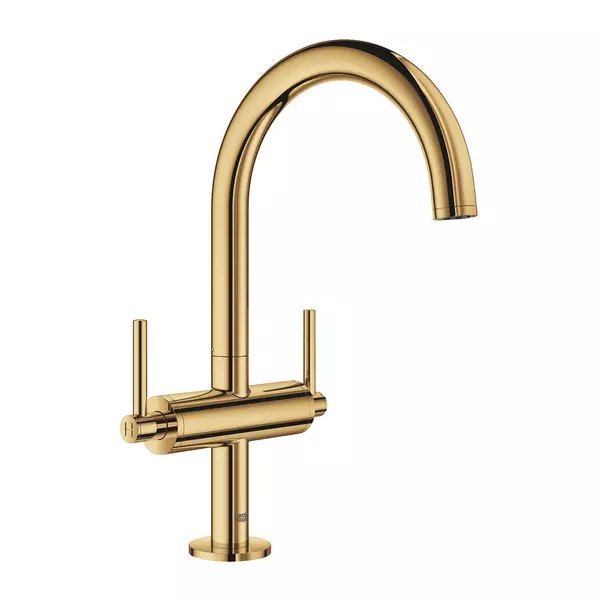 Baterie lavoar Grohe Atrio L dubla comanda auriu lucios Cool Sunrise [1]