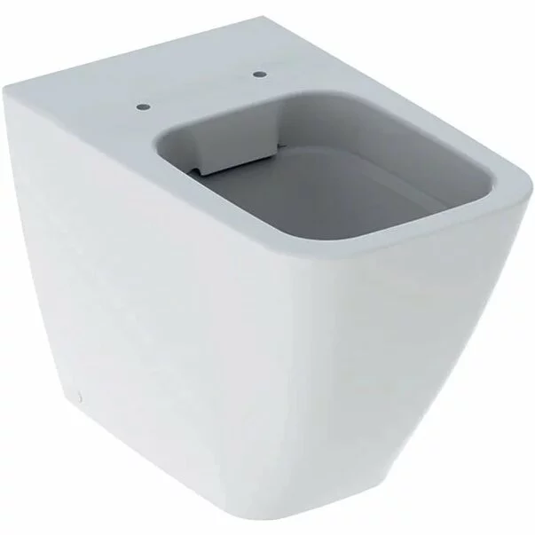 Vase wc statative - Vas wc pe pardoseala Geberit Icon Square Rimfree fara capac alb cu spalare verticala