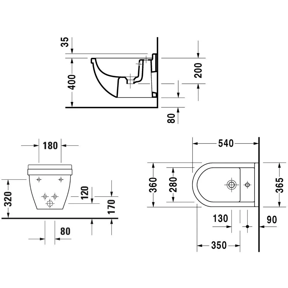 Duravit Starck 3 Bideu suspendat 36x54 cm [5]