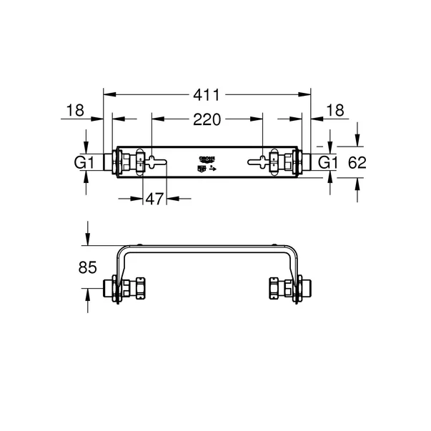 Suport montare senzor control apa Grohe Sense Guard G1 [2]