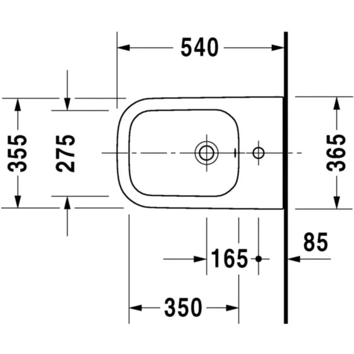 Duravit Happy D.2 Bideu suspendat 36x54 cm [5]